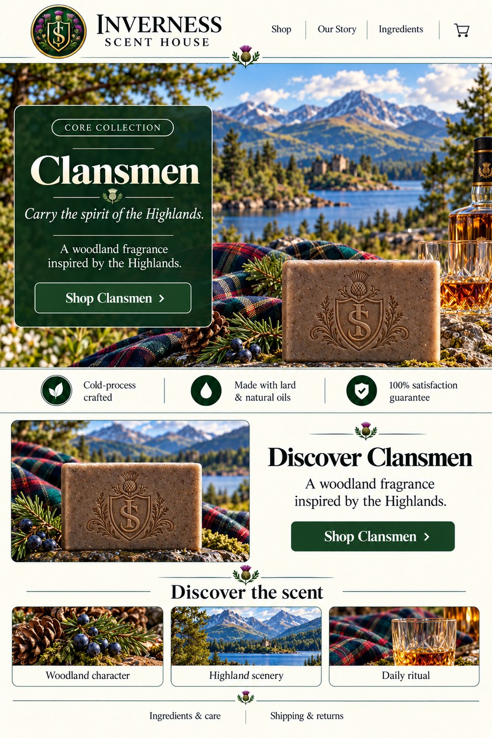 Clansmen soap landing-page artwork