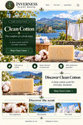 Clean Cotton soap landing-page artwork