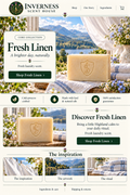 Fresh Linen soap landing-page artwork