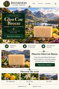 Glen Coe Breeze soap landing-page artwork