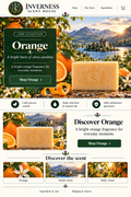 Orange soap landing-page artwork