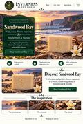 Sandwood Bay soap landing-page artwork