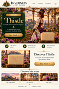 Thistle premium soap landing-page artwork