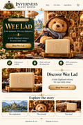 Wee Lad premium soap landing-page artwork